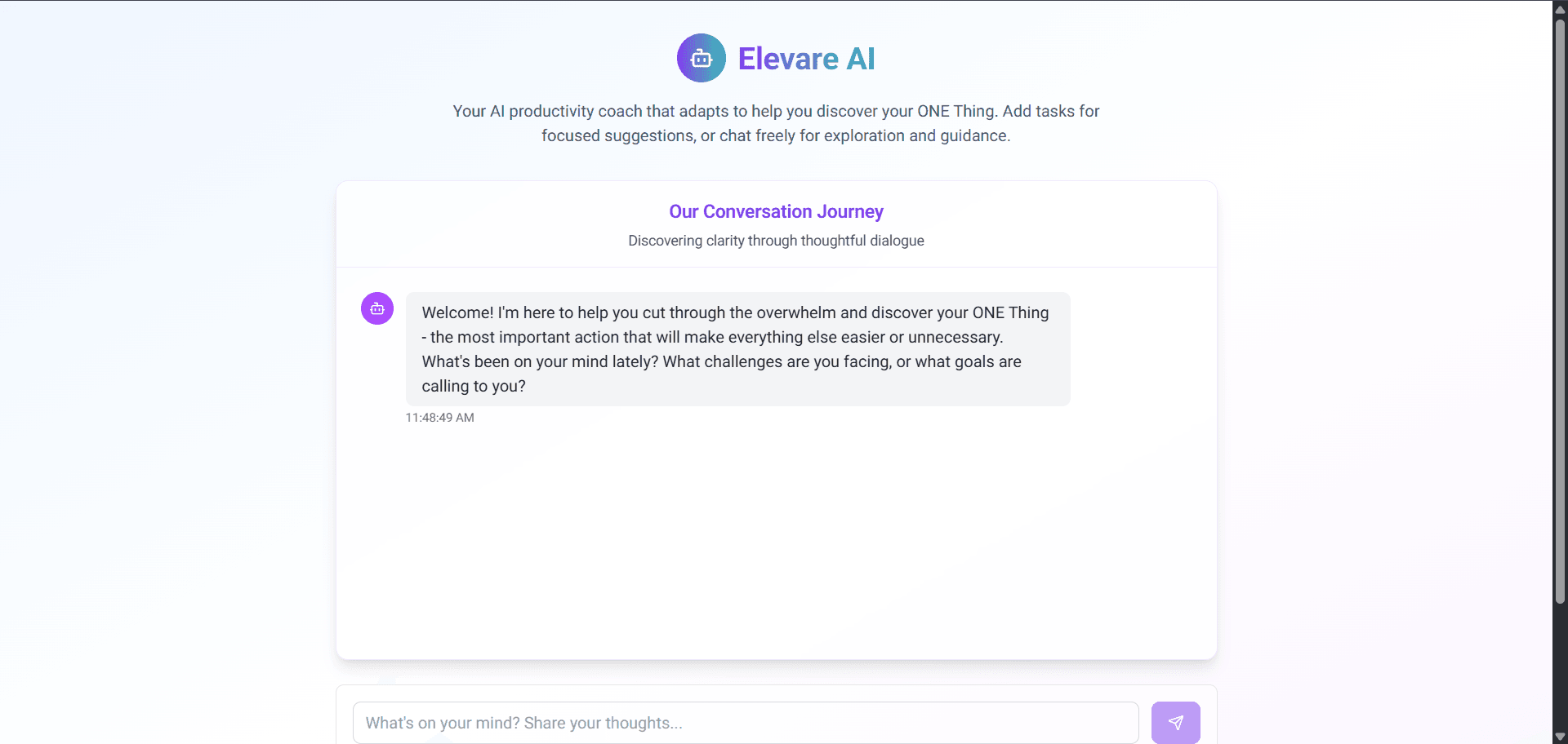 Elevare AI Assistant. preview